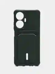 Зеленый чехол для Realme C55 (Реалми С55), с карманом для карт