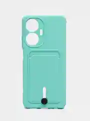 Бирюзовый чехол для Realme C55 (Реалми С55), с карманом для карт