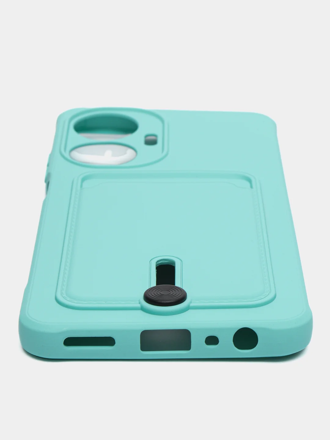 Бирюзовый чехол для Realme C55 (Реалми С55), с карманом для карт