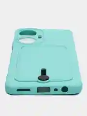 Бирюзовый чехол для Realme C55 (Реалми С55), с карманом для карт