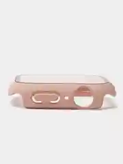 Бежевый бампер с защитным стеклом и ремешком для Apple Watch