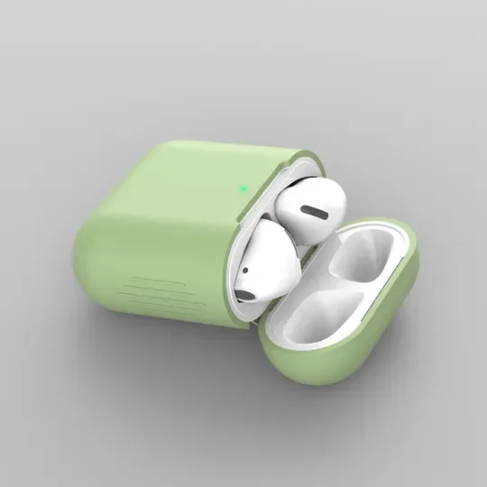 Зелёный хаки силиконовый чехол для наушников Airpods 1 и 2