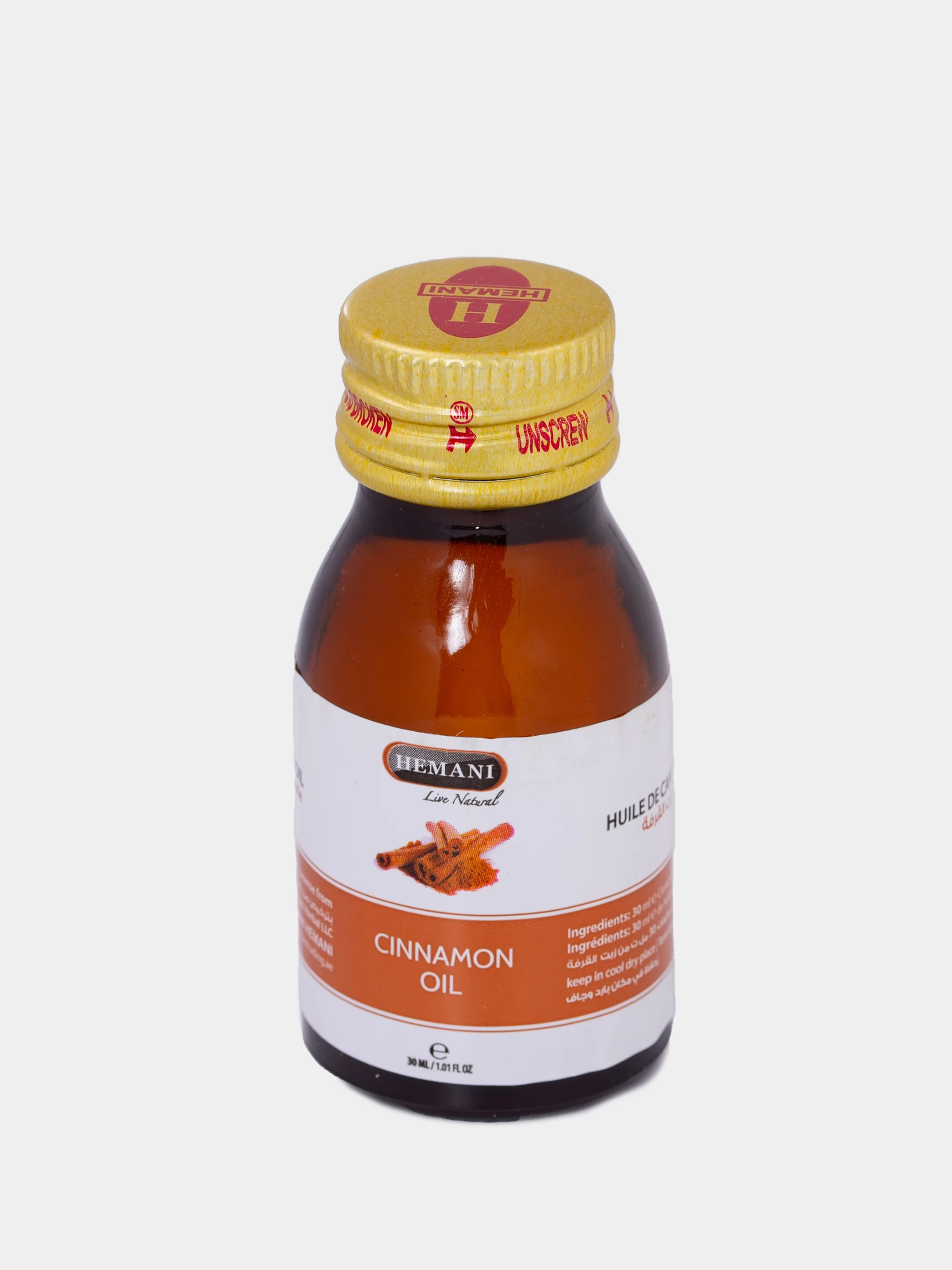 Масло корицы Hemani CINNAMON OIL, Хемани, против воспалений кожи, халяль, 30 мл