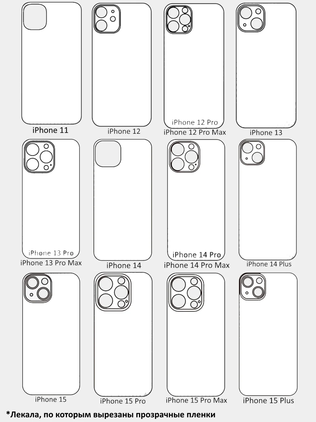 Пленка на iPhone 11/12/12Pro/13 Pro Max/14/15 Pro, Plus, на заднюю часть прозрачная, назад