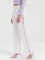 Белый брюки палаццо женские со шнуровкой