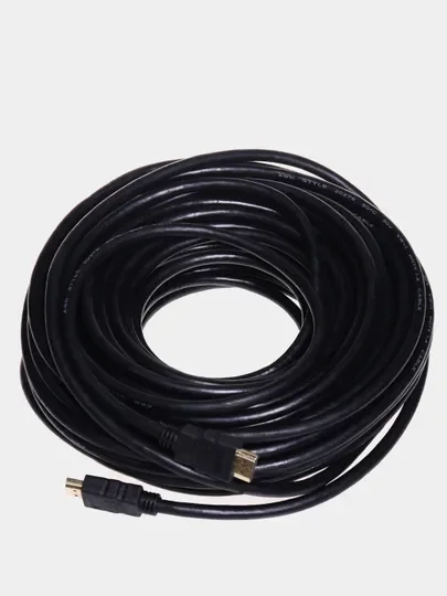 Черный кабель HDMI для подключения телевизора, приставки, ноутбука, компьютера, монитора