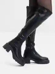 Угольный женские зимние сапоги , высокие