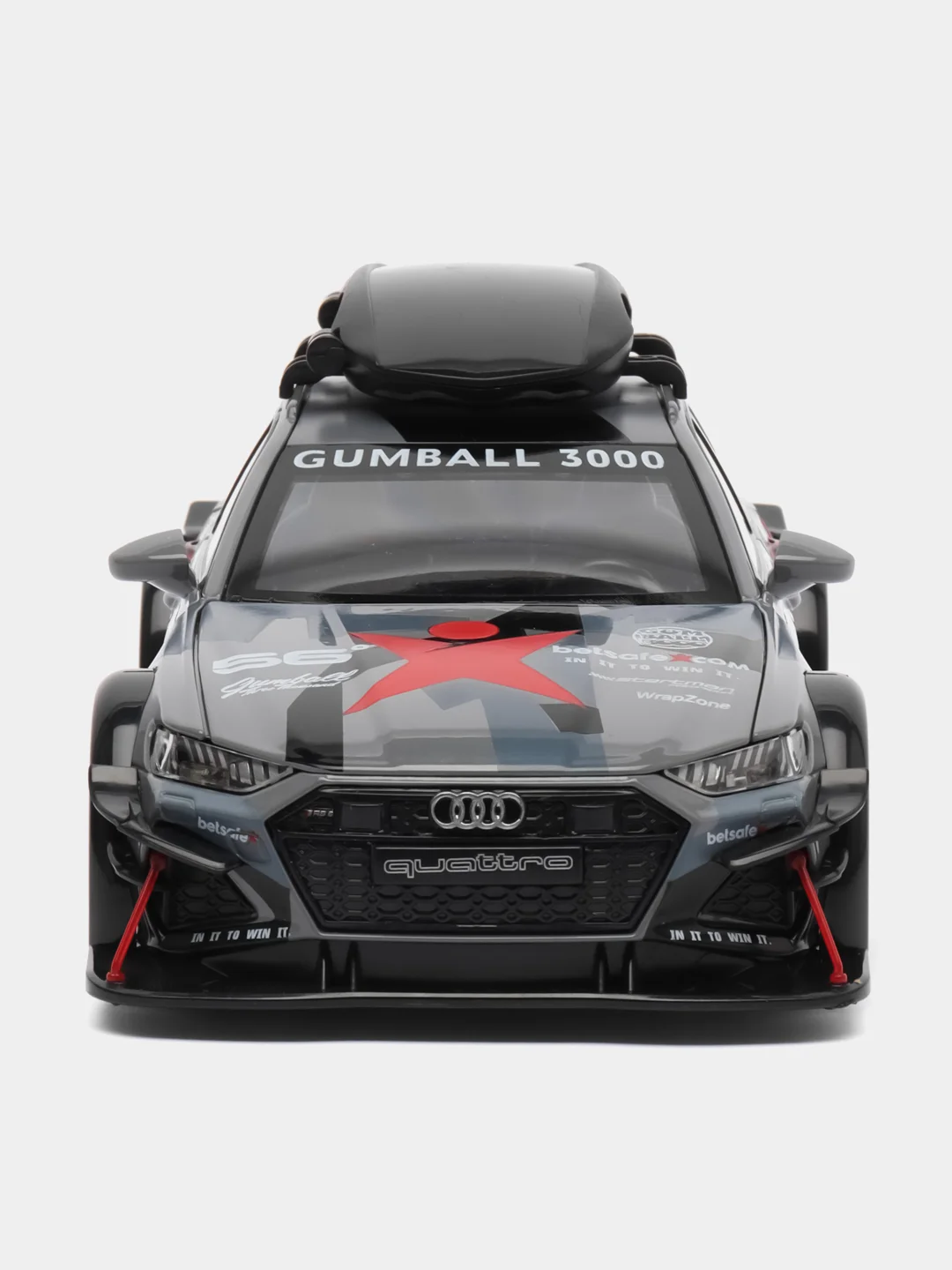 Серый машинка металлическая 1:24 AUDI RS6 камуфляж с обвесом, 21 см