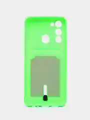 Лайм чехол Tecno Spark 8C Spark Go 2022, Техно Спарк 8С Го, с карманом для карт
