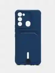 Синий чехол Tecno Spark 8C Spark Go 2022, Техно Спарк 8С Го, с карманом для карт