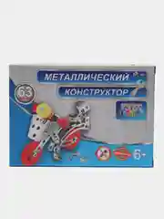 Конструктор детский "Мотоцикл", металлический, 63 детали