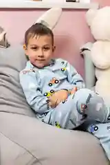 Голубой пижама детская, для девочек