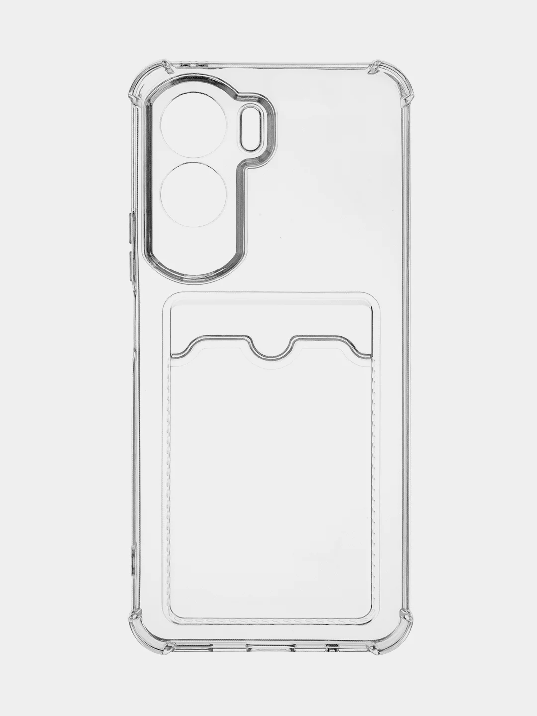 Прозрачный чехол для Honor 90 Lite, Honor X50i противоударный, ROSCO, силиконовый с карманом для карт