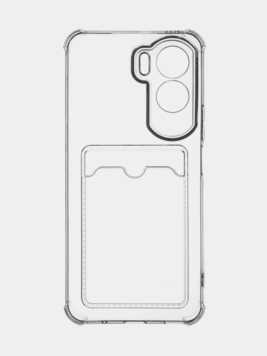 Прозрачный чехол для Honor 90 Lite, Honor X50i противоударный, ROSCO, силиконовый с карманом для карт