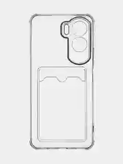 Прозрачный чехол для Honor 90 Lite, Honor X50i противоударный, ROSCO, силиконовый с карманом для карт