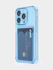 Прозрачный чехол для iPhone 15 Pro противоударный силиконовый ROSCO с карманом для карт защитой углов