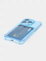 Прозрачный чехол для iPhone 15 Pro противоударный силиконовый ROSCO с карманом для карт защитой углов