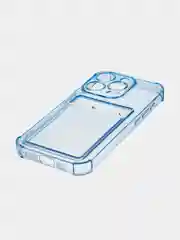 Прозрачный чехол для iPhone 15 Pro противоударный силиконовый ROSCO с карманом для карт защитой углов