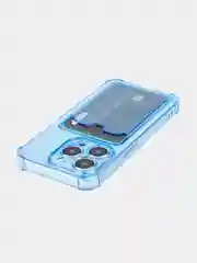 Прозрачный чехол для iPhone 15 Pro противоударный силиконовый ROSCO с карманом для карт защитой углов