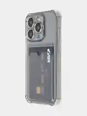 Прозрачный чехол для iPhone 15 Pro противоударный силиконовый ROSCO с карманом для карт защитой углов