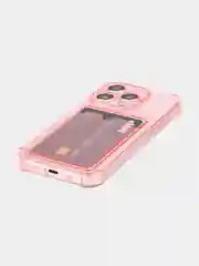 Красный чехол для iPhone 15 Pro противоударный силиконовый ROSCO с карманом для карт защитой углов