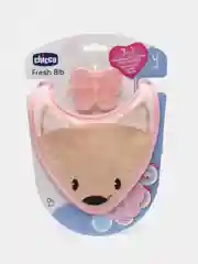 Chicco нагрудник, с прорезывателем Fresh 3 в 1, 4+ мес, розовый