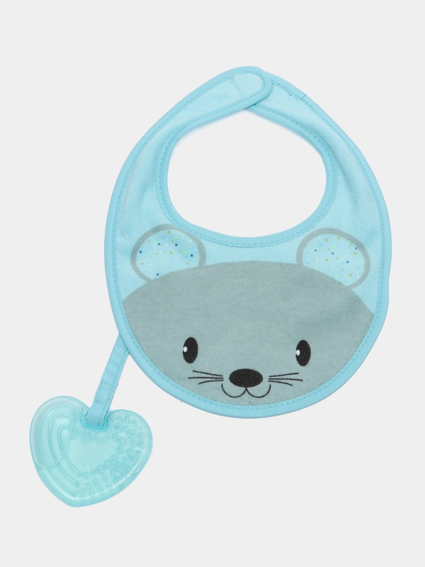 CHICCO Нагрудник с прорезывателем Fresh 3-в-1, 4 мес+, голубой