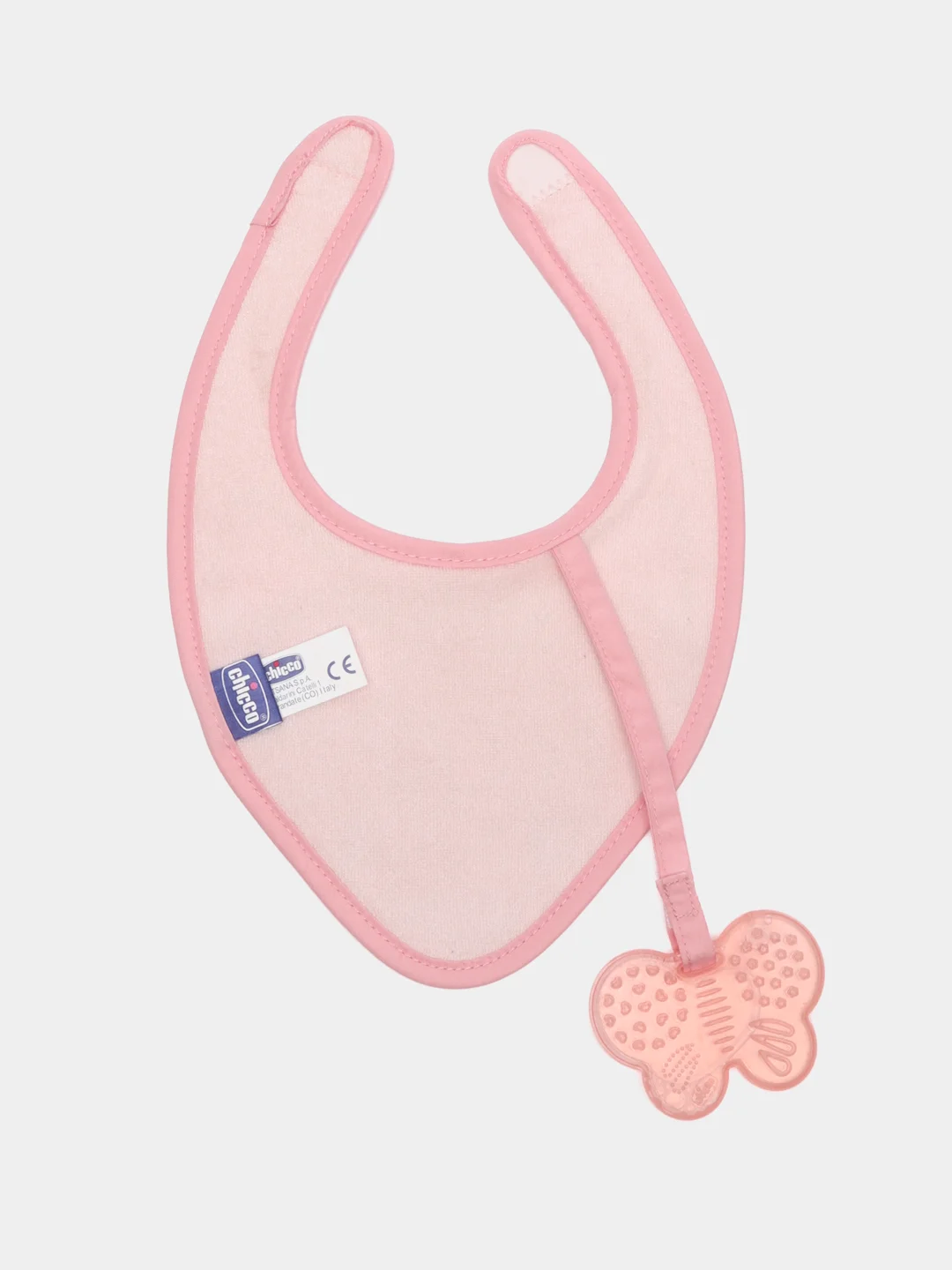 Chicco нагрудник, с прорезывателем Fresh 3 в 1, 4+ мес, розовый