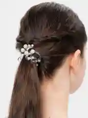 Белый резинки пружинки, с бусинками