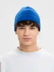 Синий флисовая шапка
