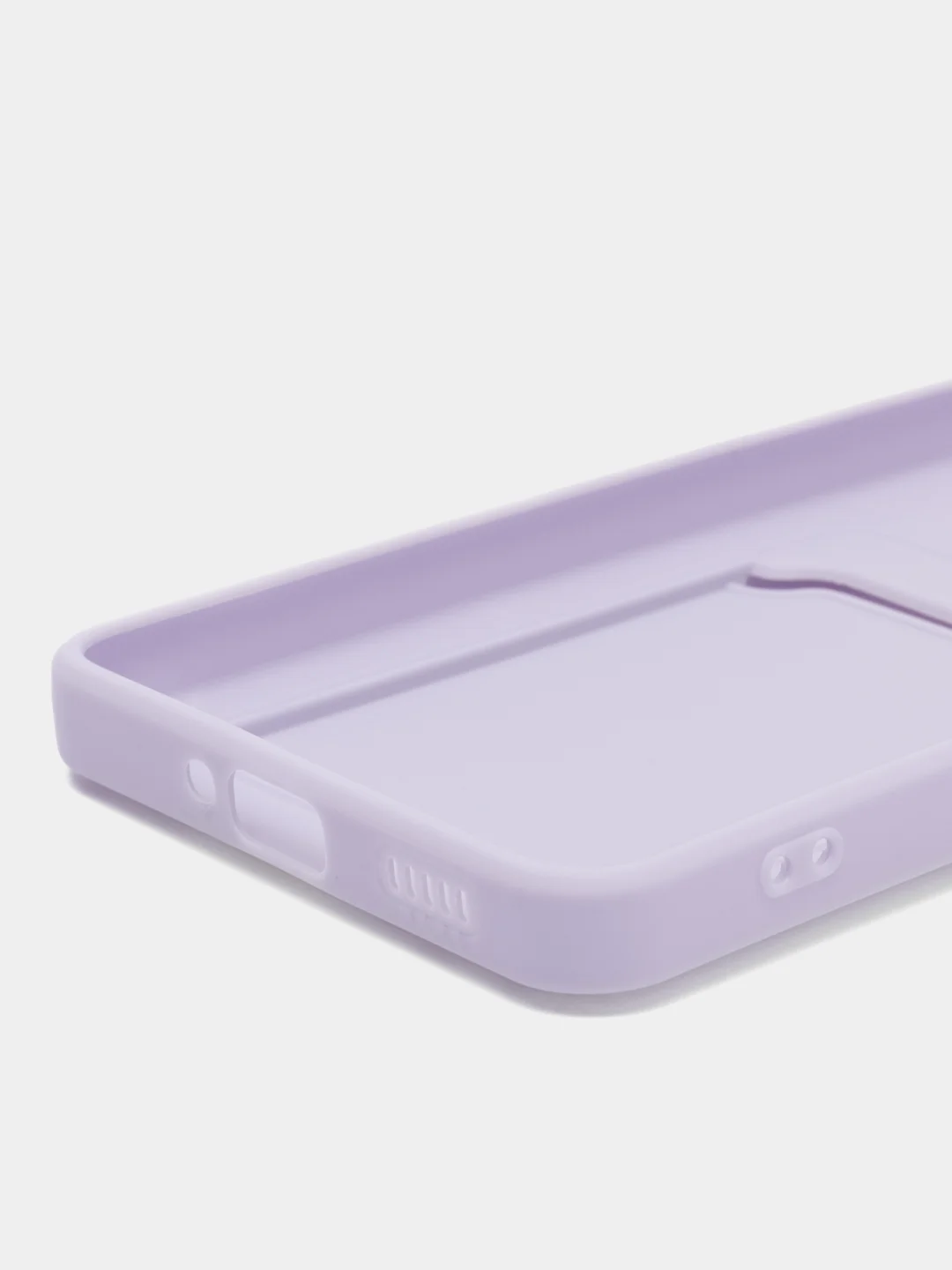 Сиреневый чехол для Xiaomi POCO F5 Pro (Поко Ф5 Про), с карманом для карт, прозрачный