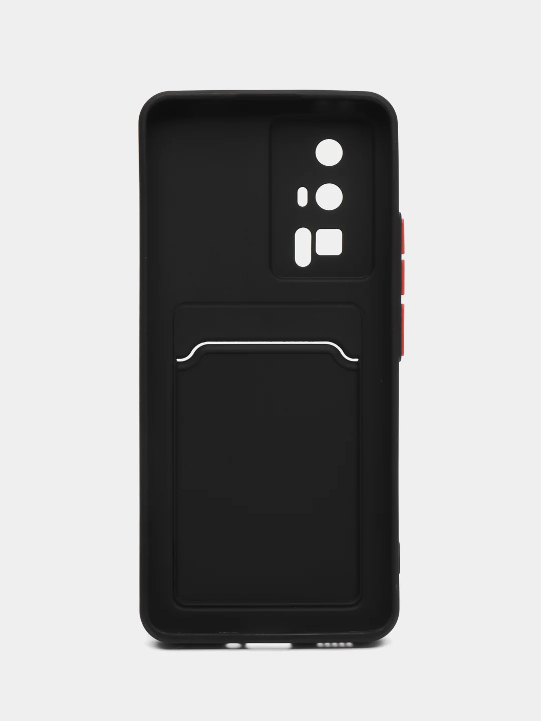 Черный чехол для Xiaomi POCO F5 Pro (Поко Ф5 Про), с карманом для карт, прозрачный
