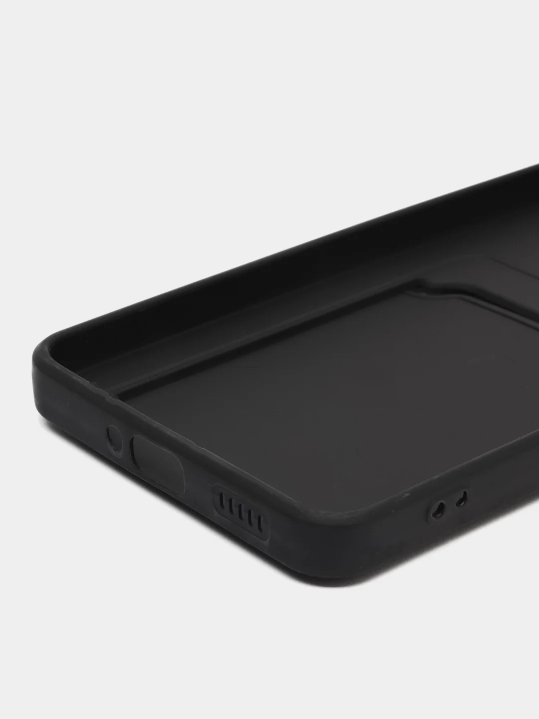 Черный чехол для Xiaomi POCO F5 Pro (Поко Ф5 Про), с карманом для карт, прозрачный