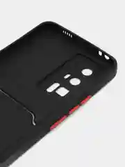 Черный чехол для Xiaomi POCO F5 Pro (Поко Ф5 Про), с карманом для карт, прозрачный