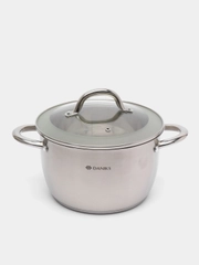 Кастрюля нержавейка, 5 л, с крышкой, Daniks Перл, GS-01205-22