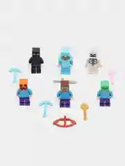 Белый набор фигурок майнкрафт minecraft с аксессуарами, 6 героев / Набор фигурок Радужные друзья