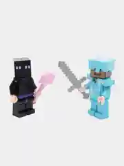 Белый набор фигурок майнкрафт minecraft с аксессуарами, 6 героев / Набор фигурок Радужные друзья