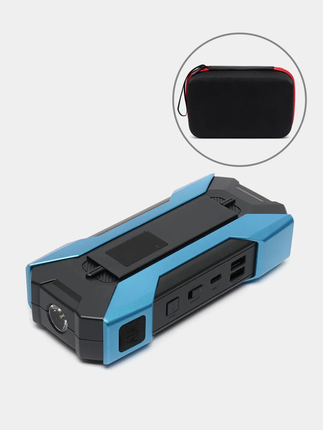 Черный пусковое зарядное устройство для автомобиля Jump Starter, 12000 мАч, PRO версия