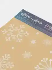 Желтый наклейка для окон новогодняя/ новый год/ размер 50 х33 см/ снеговики/дед мороз