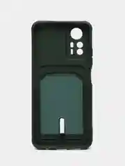 Зеленый чехол для Xiaomi Redmi Note 12S (Сяоми Редми Ноут 12С), с карманом для карт