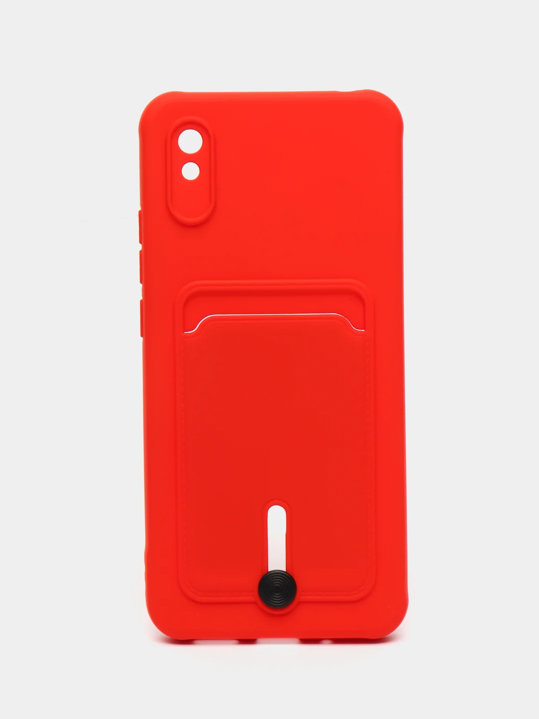 Красный чехол для Xiaomi Redmi 9A, Сяоми Редми 9А, с карманом для карт