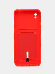 Красный чехол для Xiaomi Redmi 9A, Сяоми Редми 9А, с карманом для карт