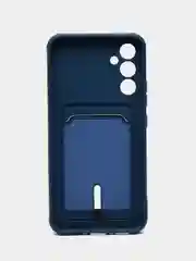 Синий чехол для Samsung Galaxy A34, Самсунг Галакси А34, с карманом для карт