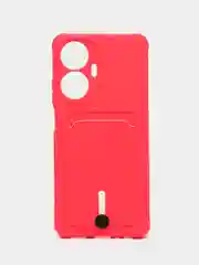 Фуксия чехол для Realme C55 (Реалми С55), с карманом для карт