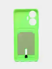 Лайм чехол для Realme C55 (Реалми С55), с карманом для карт