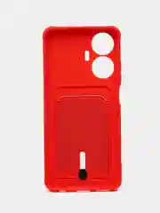 Красный чехол для Realme C55 (Реалми С55), с карманом для карт