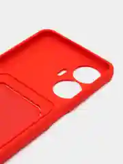 Красный чехол для Realme C55 (Реалми С55), с карманом для карт