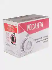 Удлинитель силовой на металлической катушке (с выкл., 4 розетки, IP44) Ресанта