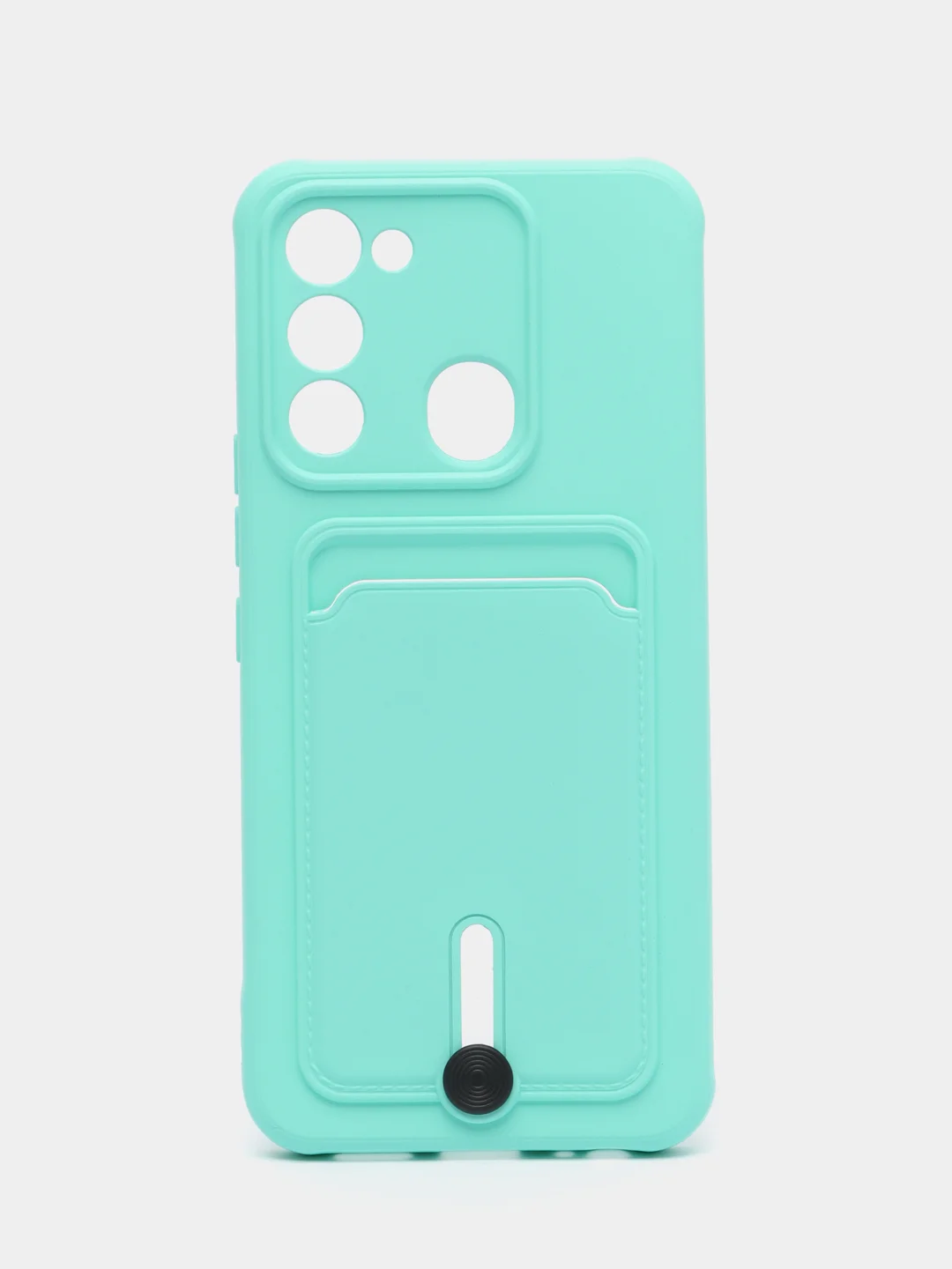 Бирюзовый чехол Tecno Spark 8C Spark Go 2022, Техно Спарк 8С Го, с карманом для карт