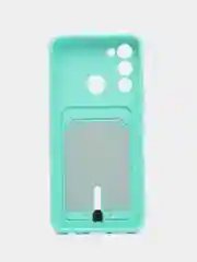 Бирюзовый чехол Tecno Spark 8C Spark Go 2022, Техно Спарк 8С Го, с карманом для карт